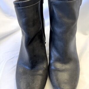 Isaac Mizrahi Ankle Leather Boots Dark Gray, Size 8.5 M